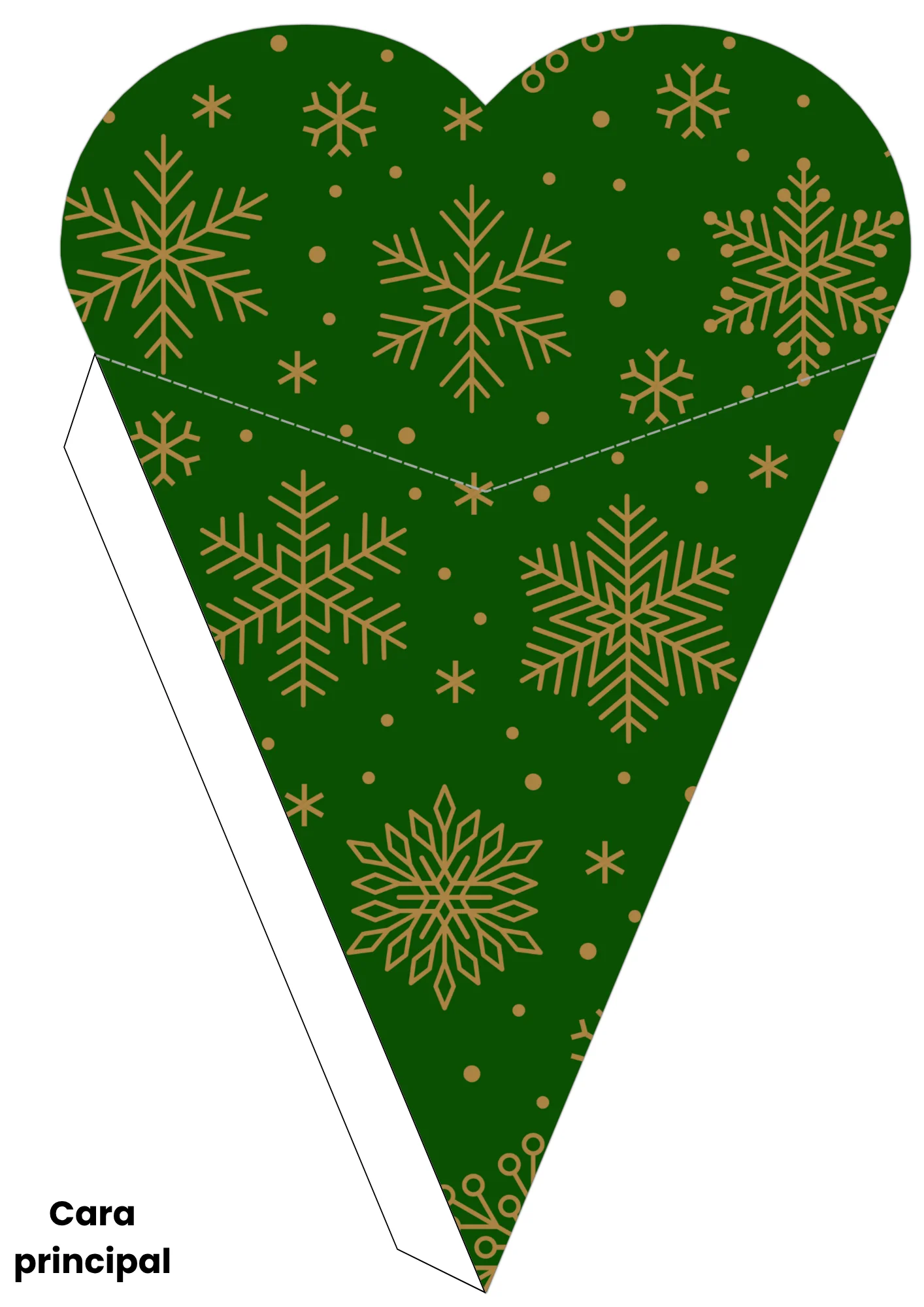 Cono navideño imprimible en forma de corazón