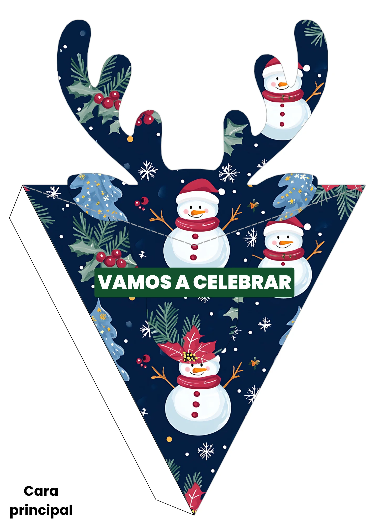 Diseño de cono navideño imprimible de la colección de +250 diseños