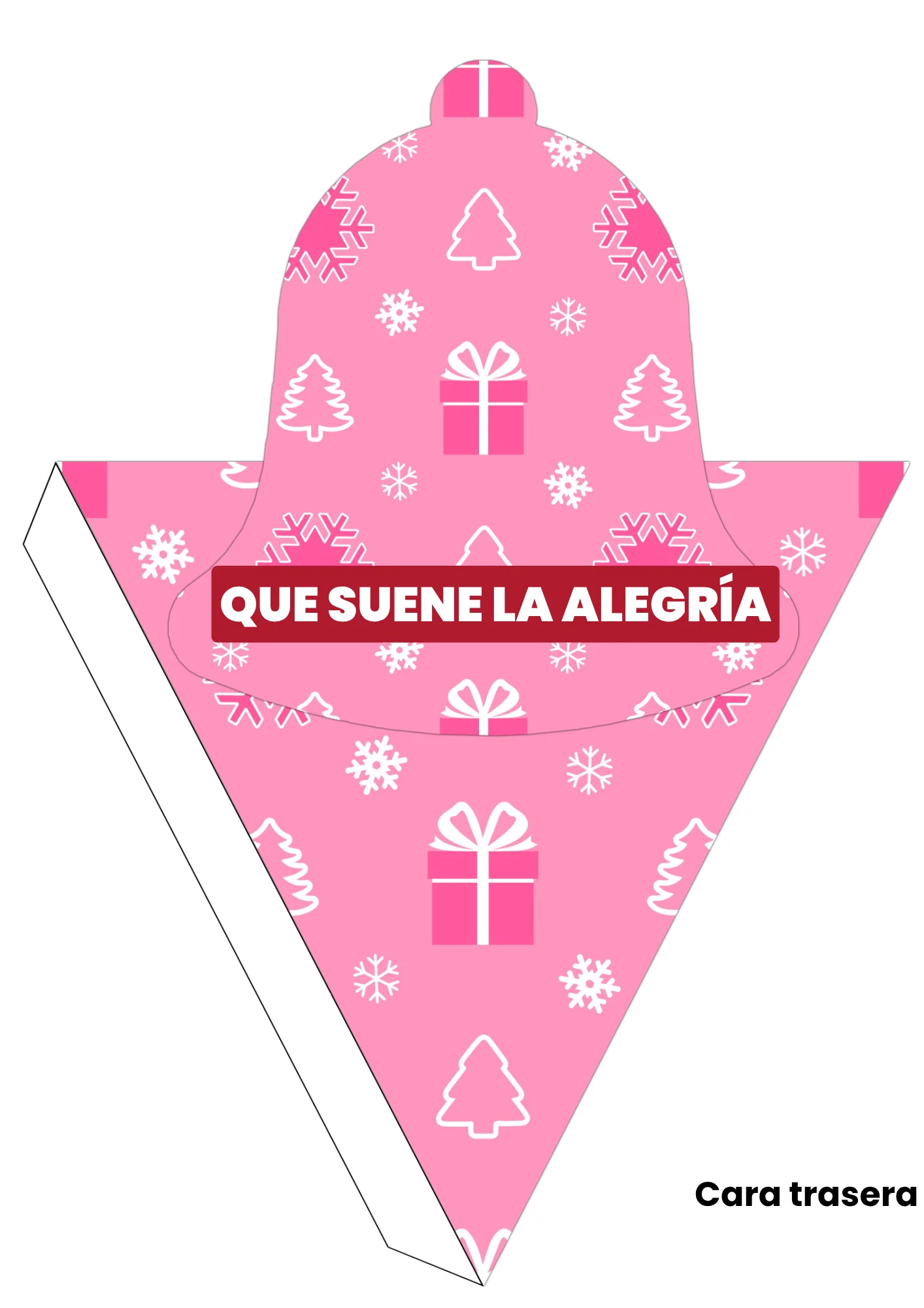 Cono navideño imprimible en forma de campana