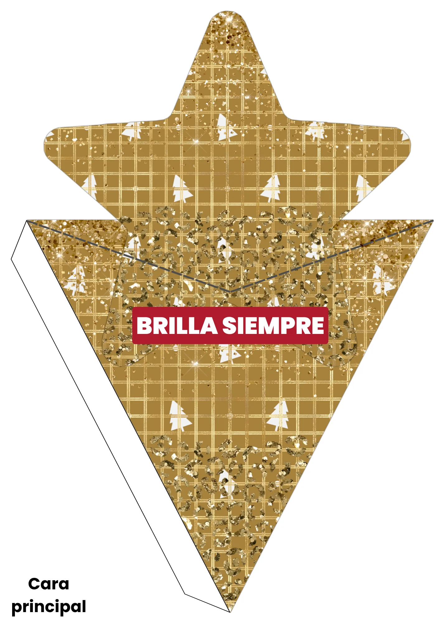 Cono navideño imprimible en forma de gorro de santa