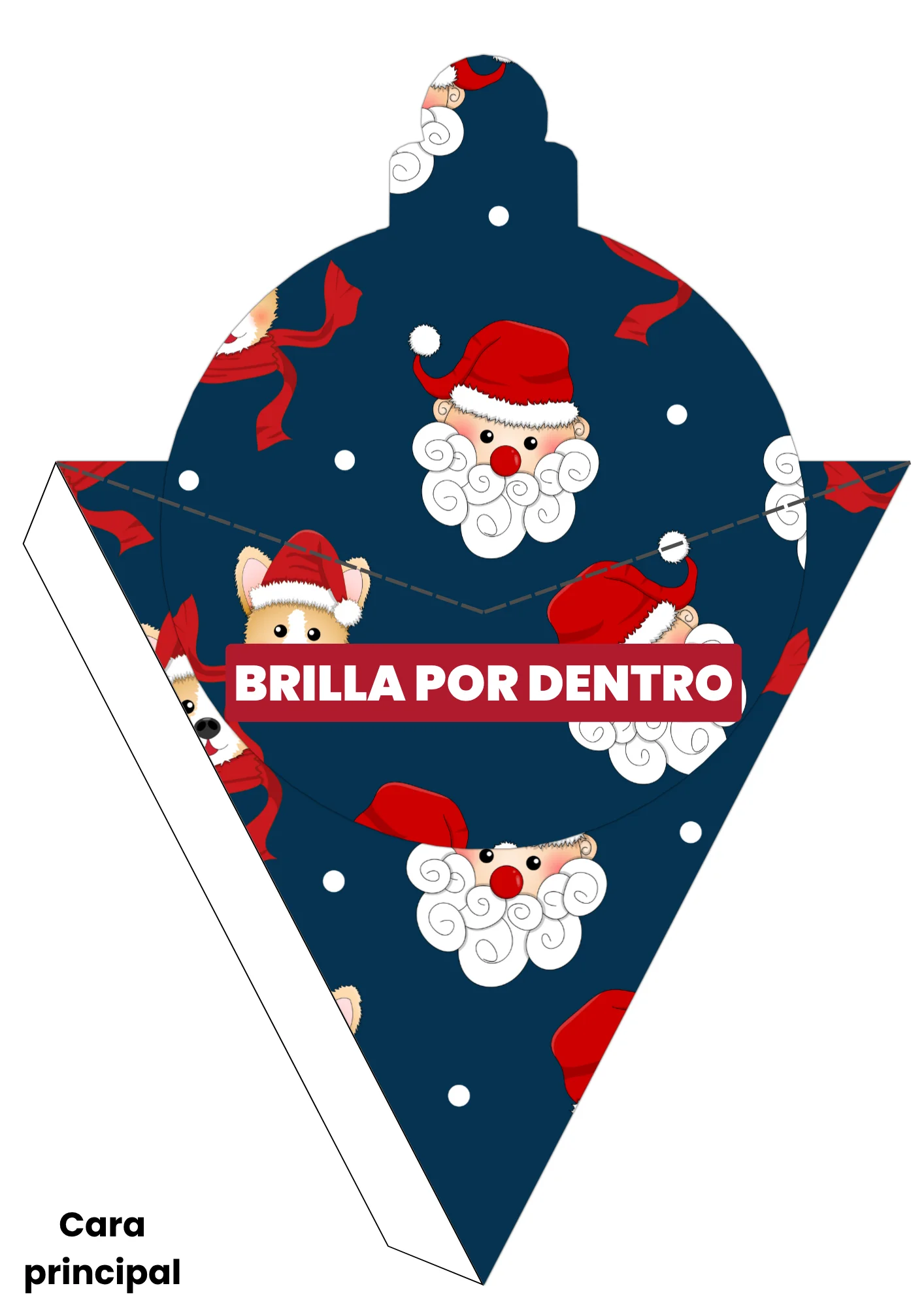 Cono navideño imprimible en forma de esfera