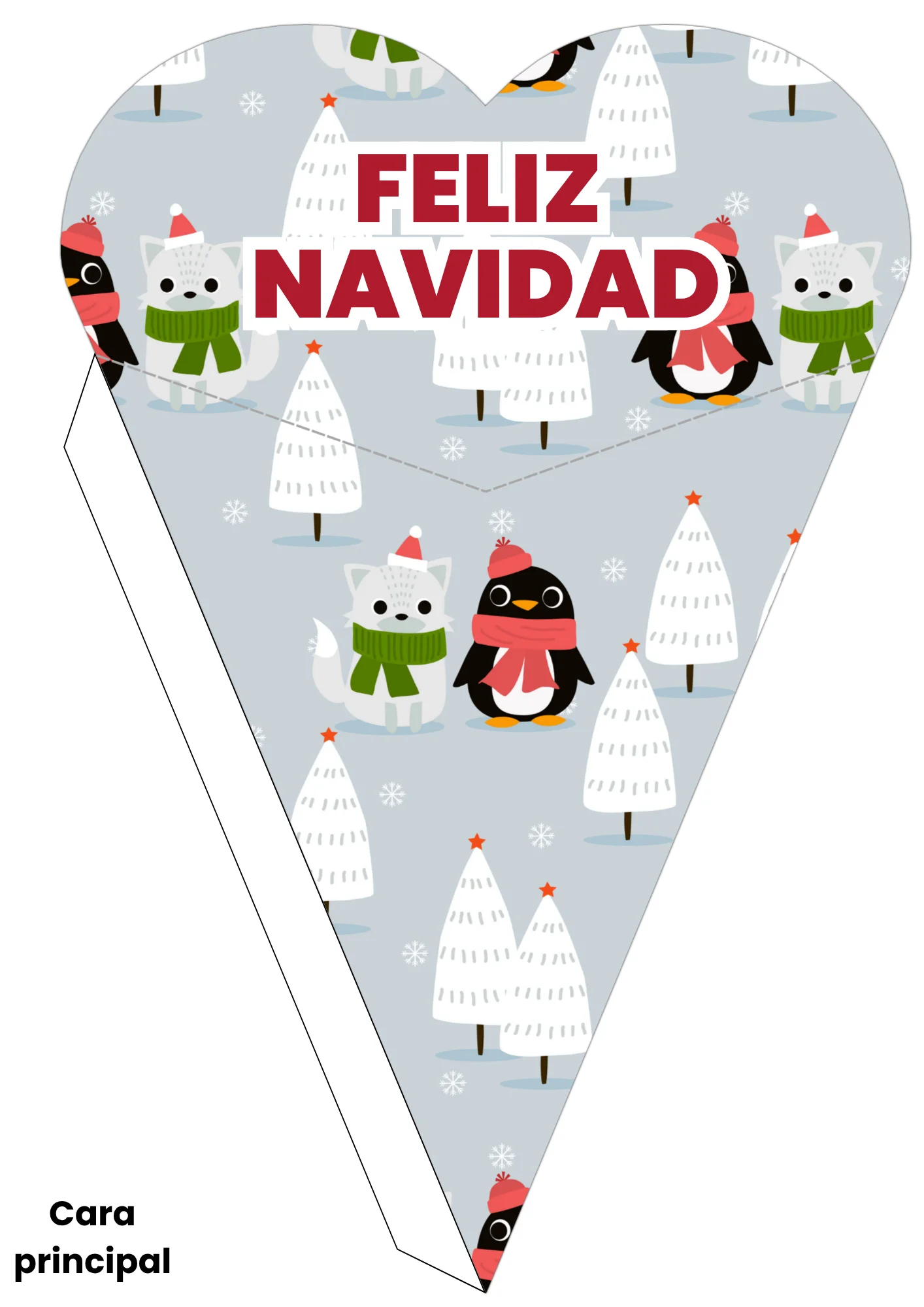 Diseño de cono navideño imprimible de la colección de +250 diseños