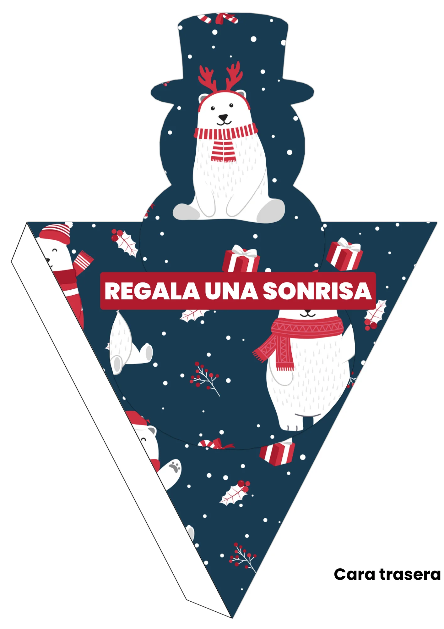 Diseño de cono navideño imprimible de la colección de +250 diseños